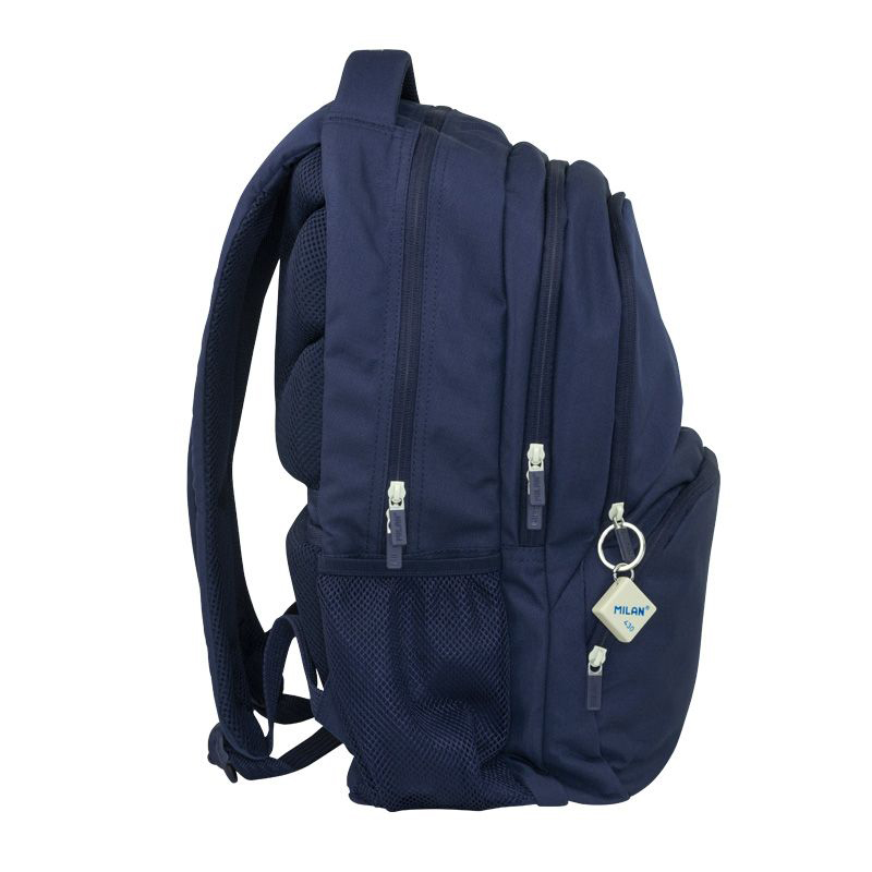 4-zip school backpack (25 l) 1918 series, navy blue • MILAN